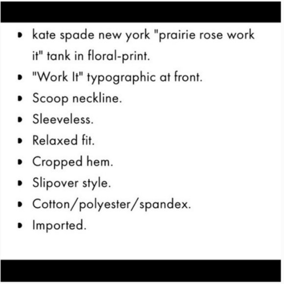 kate spade prairie rose work it tank size M nwt - Picture 8 of 8